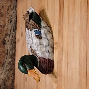 Handpainted Handcarved Wooden Mallard duck decoy